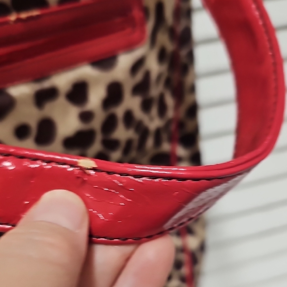 Vintage Bath & Body Works Leopard Tote with Red Trim And Red Satin Lining - Picture 10 of 15